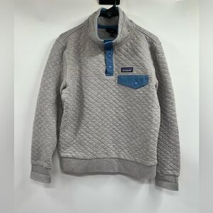 Patagonia Gray and Blue Quilted Sweatshirt